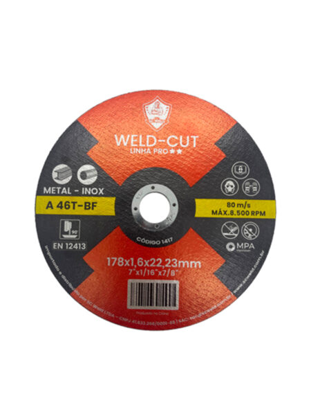 Disco de Corte Fino WELD CUT 7" X 1,6MM X 7/8"
