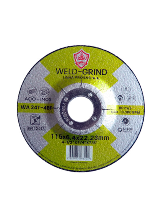 Disco de Desbaste WELD GRIND 4 ½" X 1/4 (6,3MM) X 7/8" PRO640