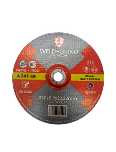 Disco de Desbaste WELD GRIND 9" X 1/4 (6,3MM) X 7/8" ECO