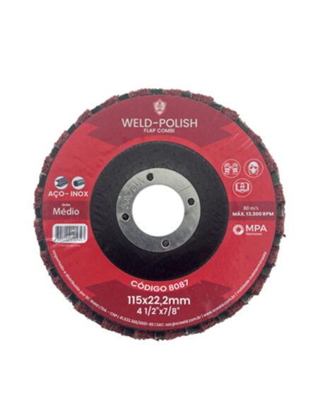 Disco flap combi manta e lixa 4½" X 1/8" X 7/8" WELD-POLISH