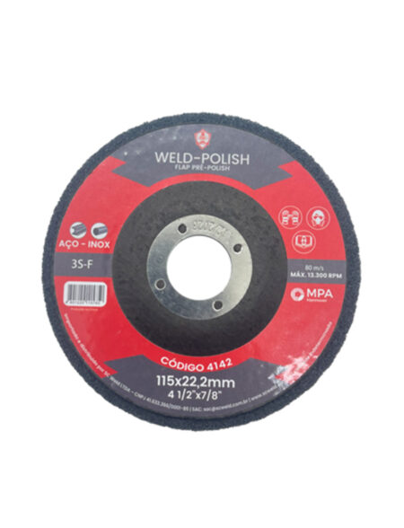 Disco flap Pré-Polimento WELD POLISH 4½"