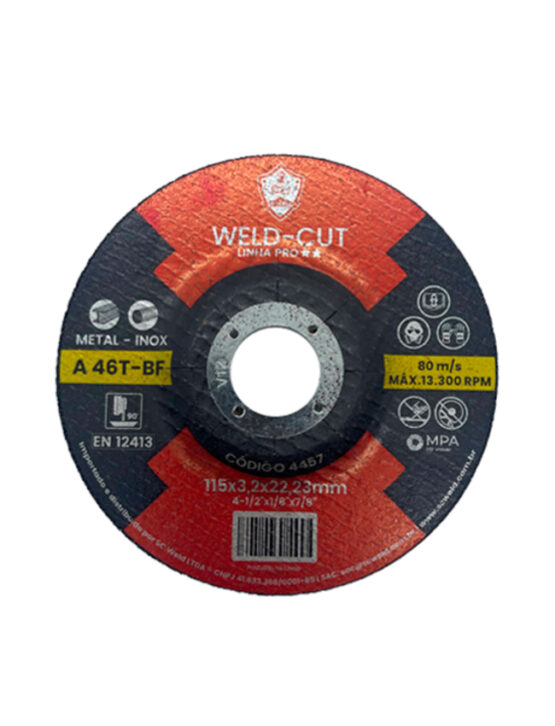 Discos de Corte Grossos WELD CUT 4½" X 3,20MM X 7/8"