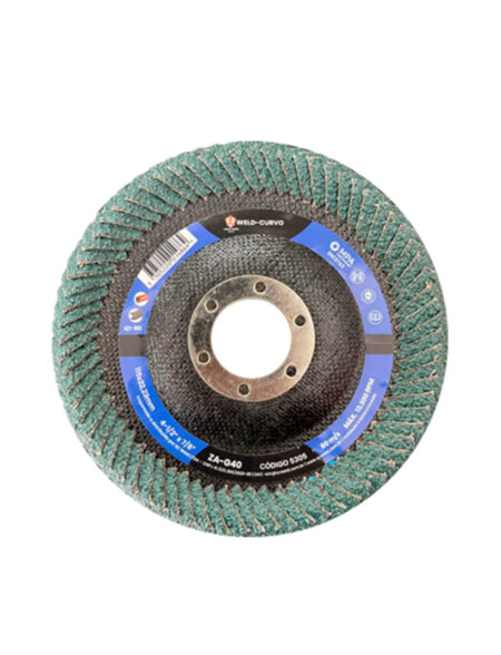Discos de Flaps WELD CURVO 4½" X 1/8" X 7/8" G 40 SUPRA ZA
