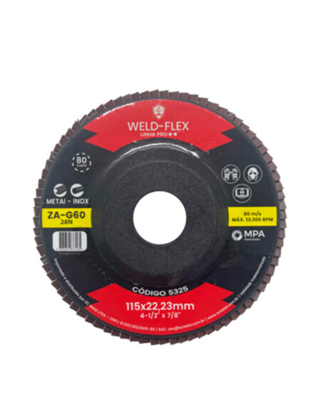 Discos de Flaps Zirconados WELD FLEX 4½" X 7/8" G 60 PRO ZA NYLON