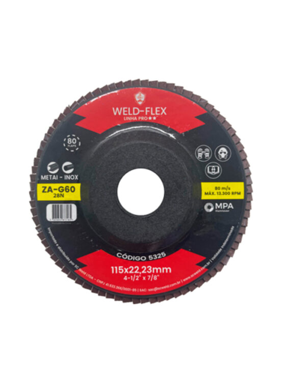 Discos de Flaps Zirconados WELD FLEX 4½" X 7/8" G 60 PRO ZA NYLON